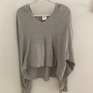 Aerie Grey Waffle Hoodie